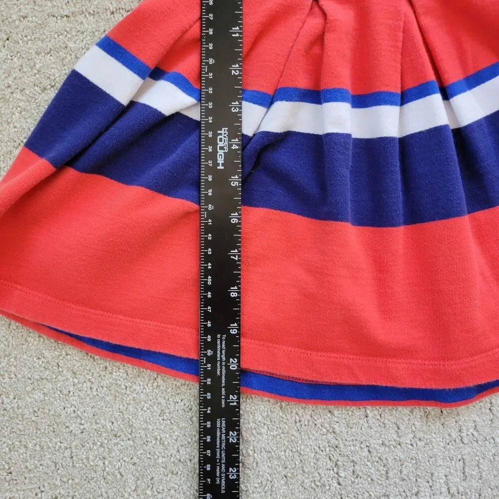 Gymboree Girls Size 4 Patriotic Red White Blue Striped Short Sleeve Summer Dress